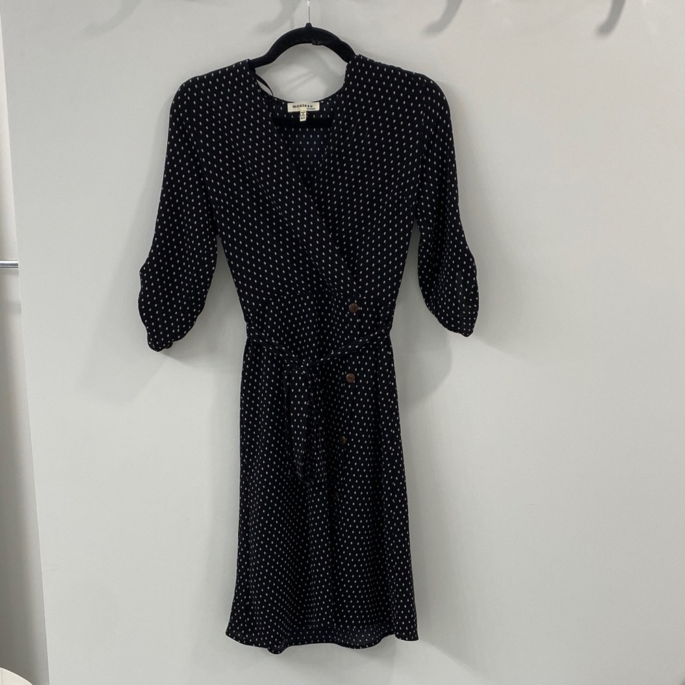 Black Polkadot Summer/Spring Dress - XS